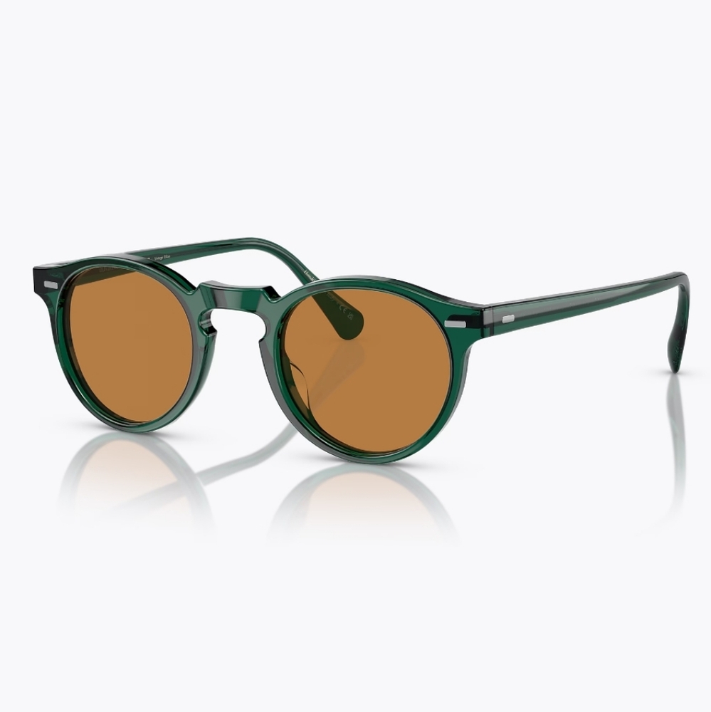 Gregory Peck Sun OV5217S Translucent Dark Teal / Cognac 176353 New 47mm